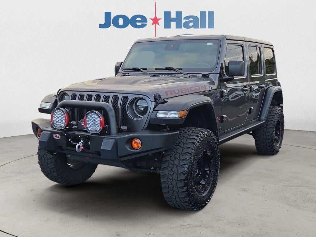 2019 Jeep Wrangler Rubicon in Granite Crystal Metallic Clearcoat — front three-quarter view