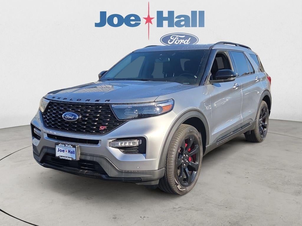2024 Ford Explorer ST in Iconic Silver Metallic — front three-quarter view