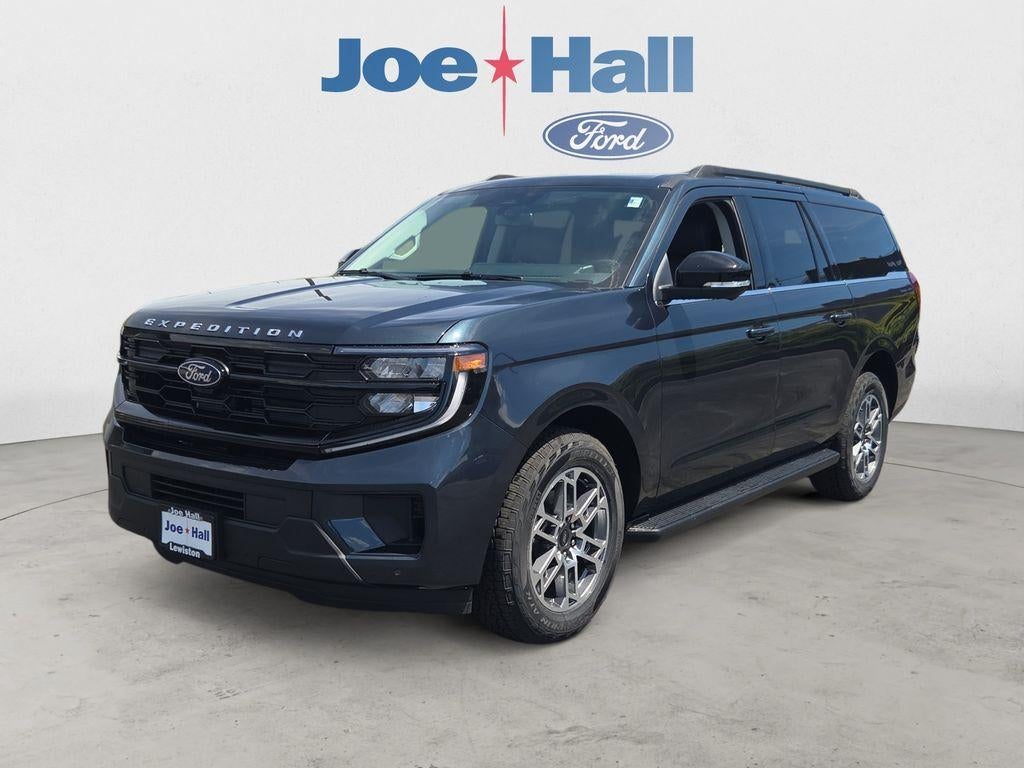 2026 Ford Expedition MAX Active in Stone Blue Metallic — front three-quarter view