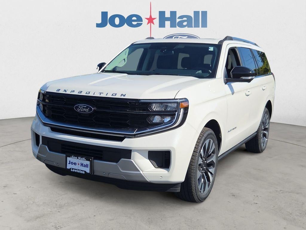 2026 Ford Expedition Platinum in Star White Metallic Tri-Coat — front three-quarter view