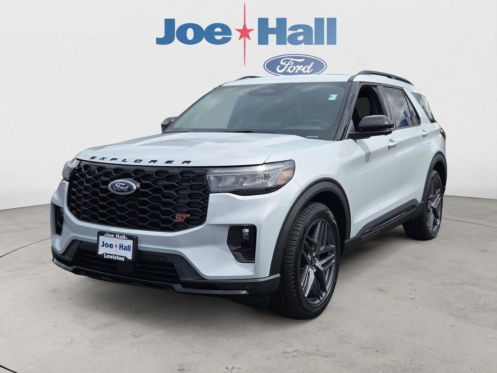 2026 Ford Explorer ST in Space White Metallic — front three-quarter view