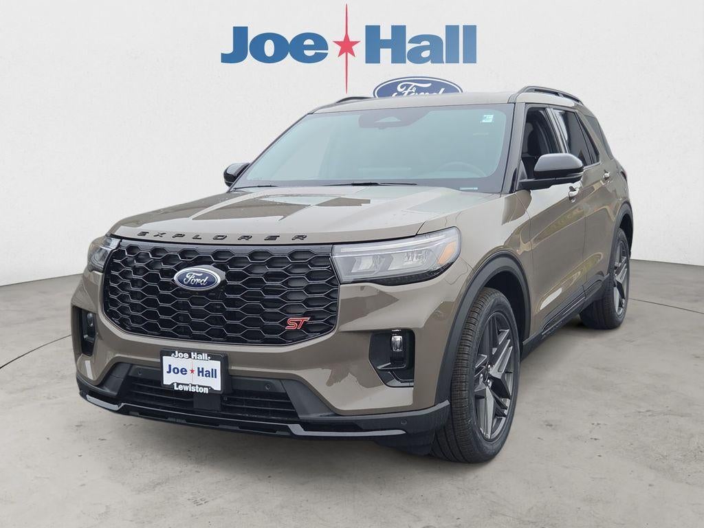 2026 Ford Explorer ST in Marsh Gray — front three-quarter view