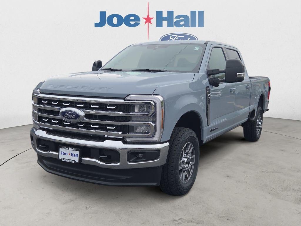 2026 Ford F-250 LARIAT in Glacier Gray Metallic Tri-Coat — front three-quarter view