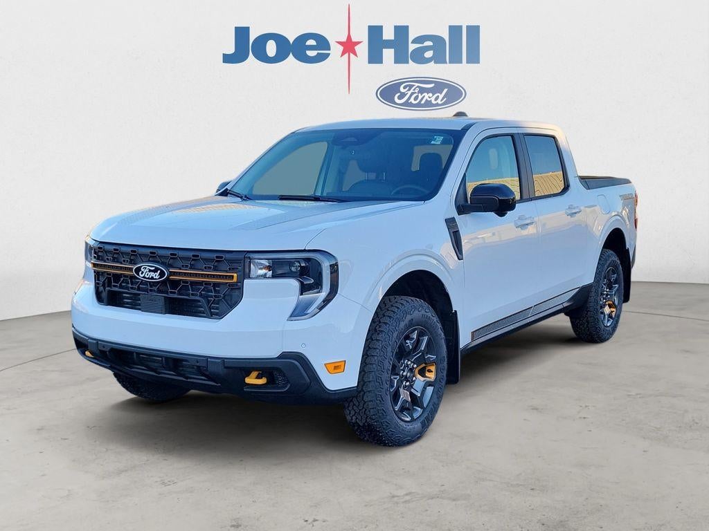 2025 Ford Maverick Tremor in Oxford White — front three-quarter view