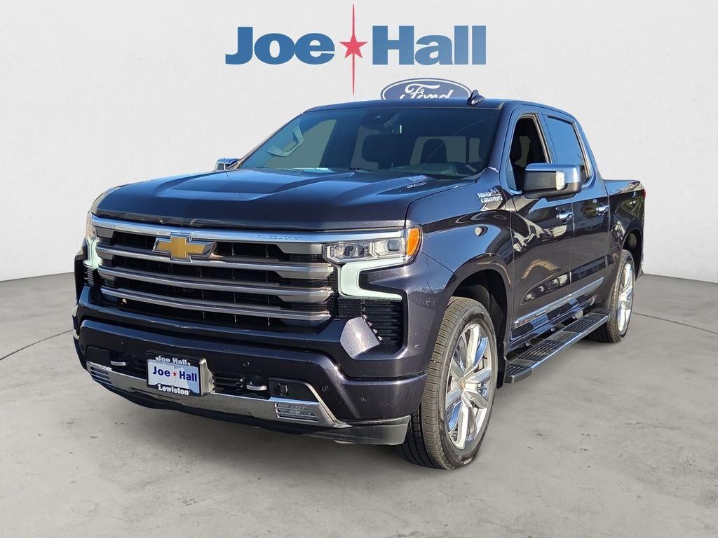 2022 Chevrolet Silverado High Country in Dark Ash Metallic — front three-quarter view